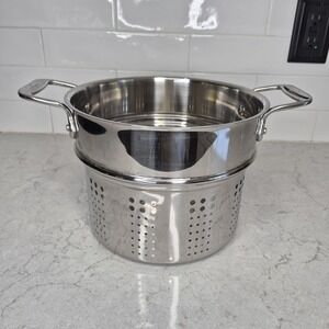 All-Clad Stainless Steel Strainer/Steamer Insert 7" H X 9.25" D